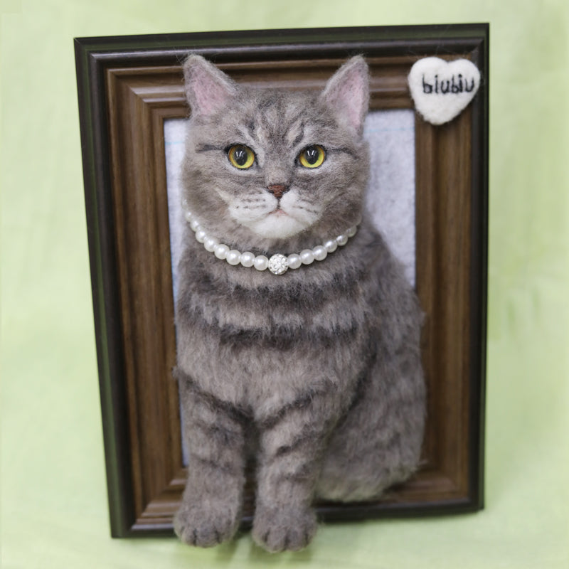 3D Felt Pet Portrait - Handmade Custom Frame | PawsClone