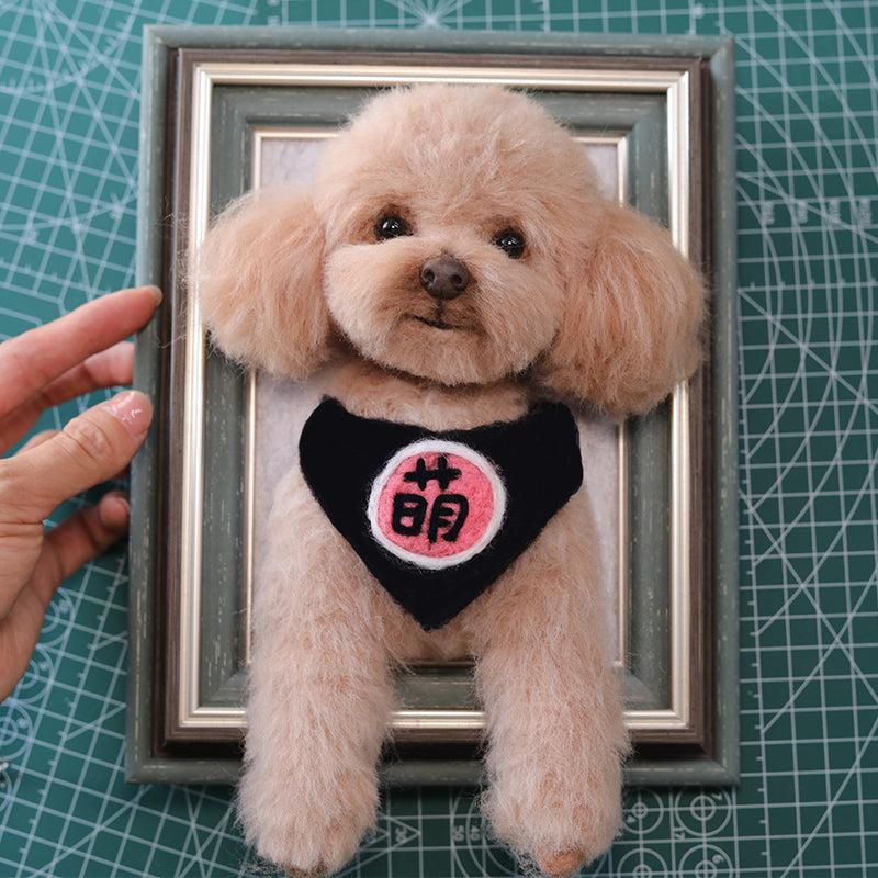 3D Felt Pet Portrait - Handmade Custom Frame | PawsClone