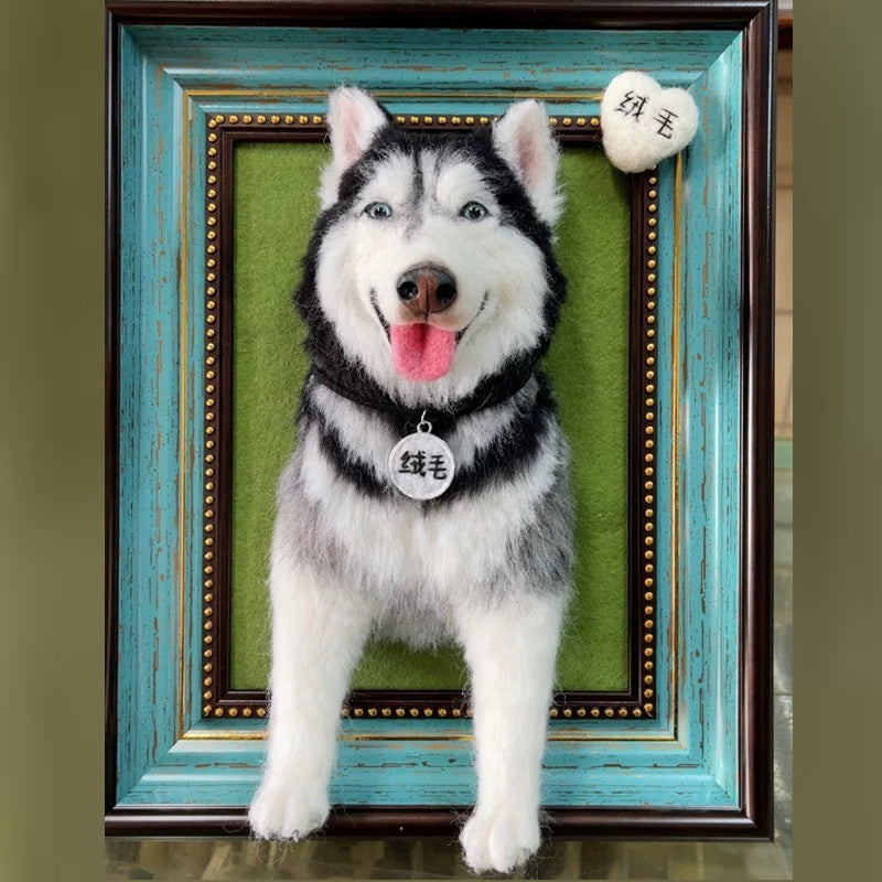 3D Felt Pet Portrait - Handmade Custom Frame | PawsClone