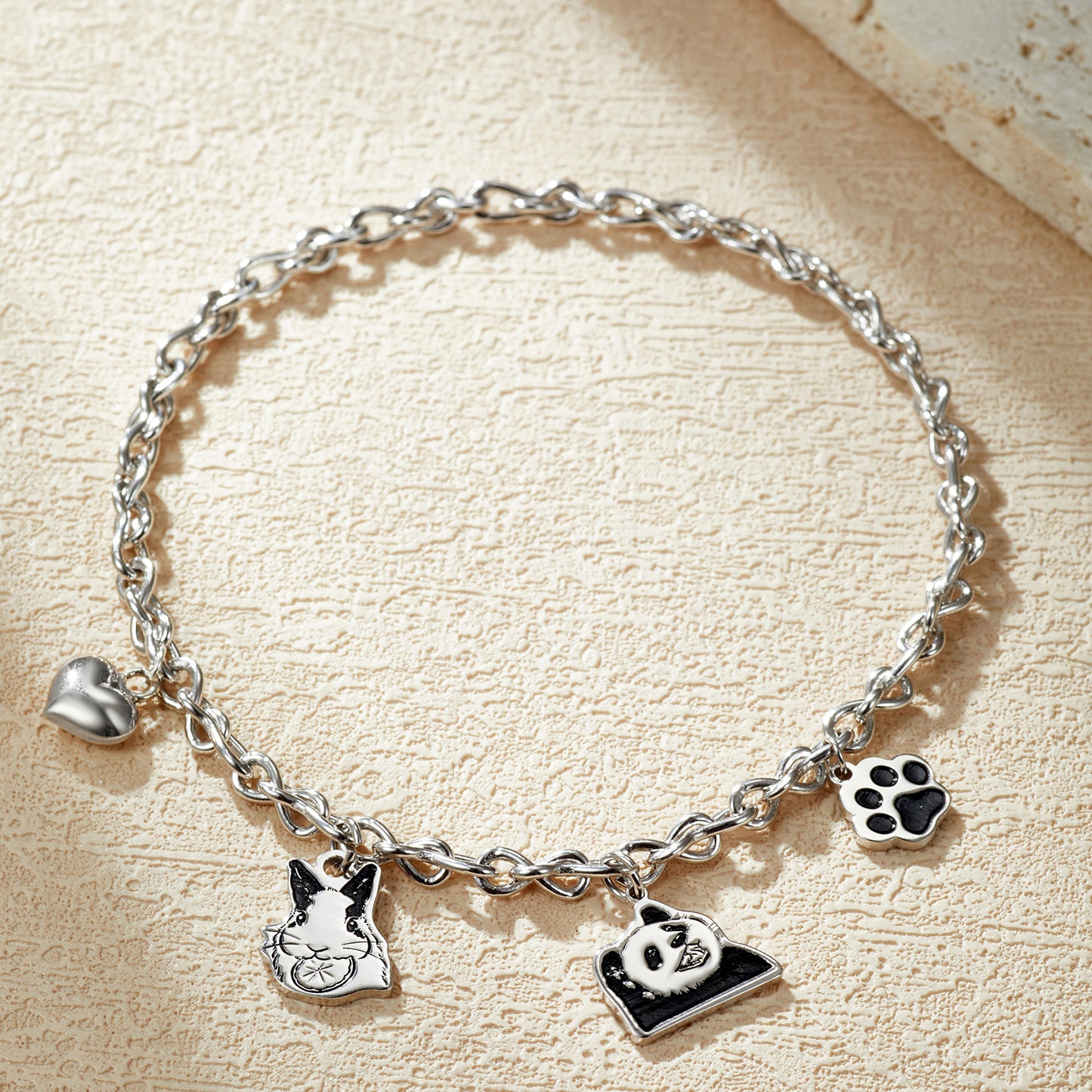 Custom Engraved Silver Bracelet with Pet Portrait