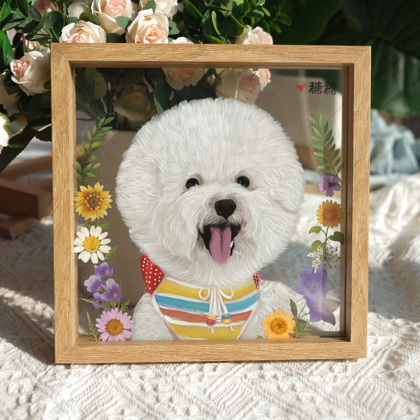 Hand-Painted Glass Pet Portrait - Custom Crystal Art | PawsClone