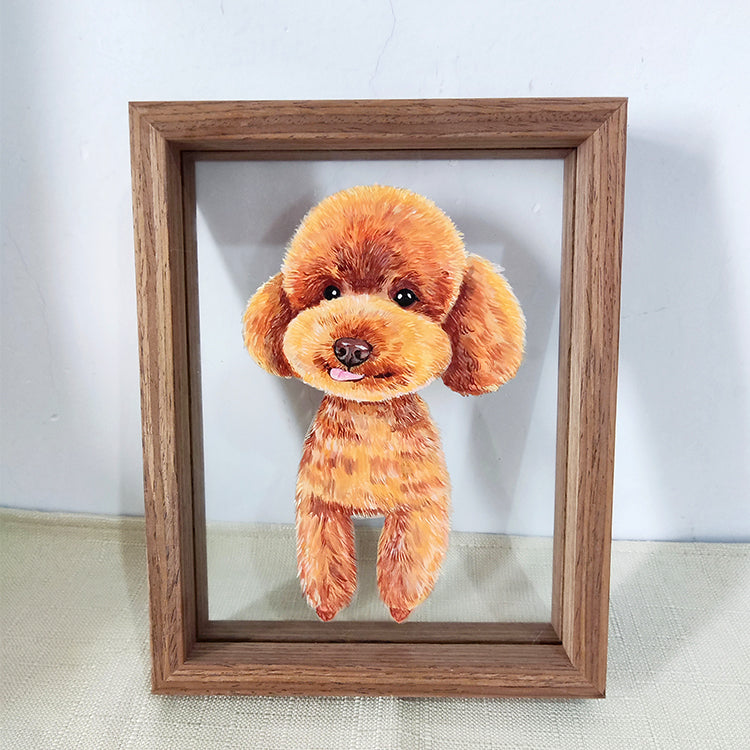 Hand-Painted Glass Pet Portrait - Custom Crystal Art | PawsClone