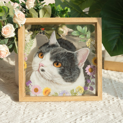 Hand-Painted Glass Pet Portrait - Custom Crystal Art | PawsClone
