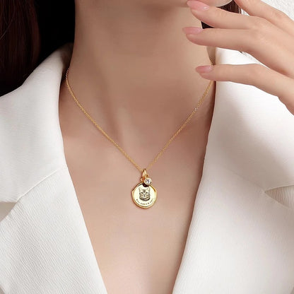 Custom Engraved Pet Portrait Necklace - Gold A