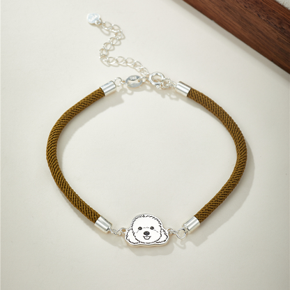 Custom Silver Bracelet with Pet Portrait Engraving