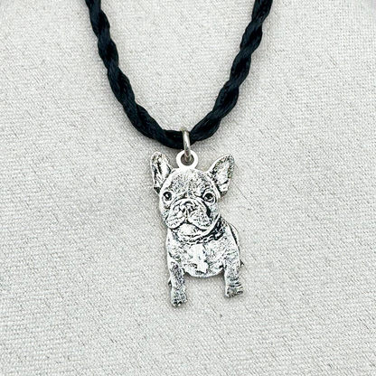 Custom Silver Necklace with Pet Portrait Engraving