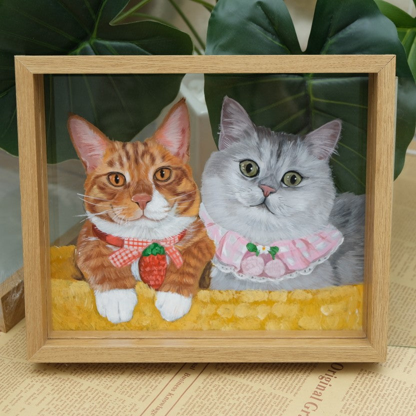 Hand-Painted Glass Pet Portrait - Custom Crystal Art | PawsClone