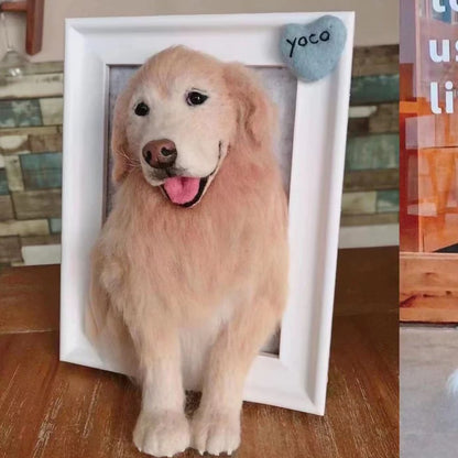 3D Felt Pet Portrait - Handmade Custom Frame | PawsClone