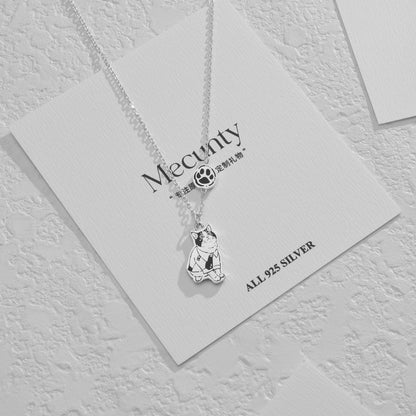 Custom Silver Necklace with Engraved Pet Portrait