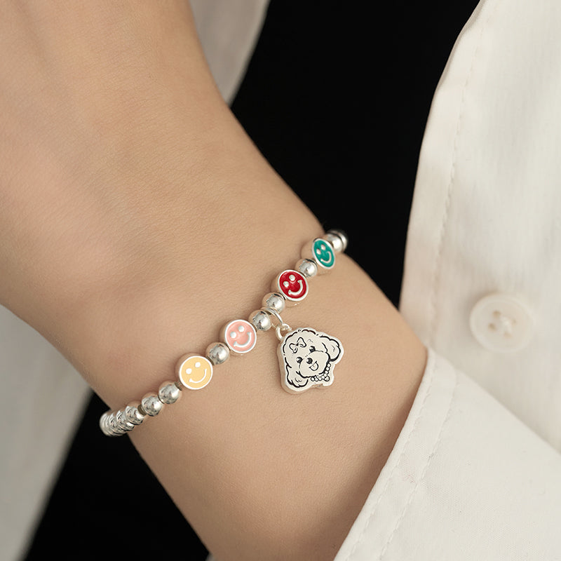 Custom Silver Bracelet with Engraved Pet Portrait