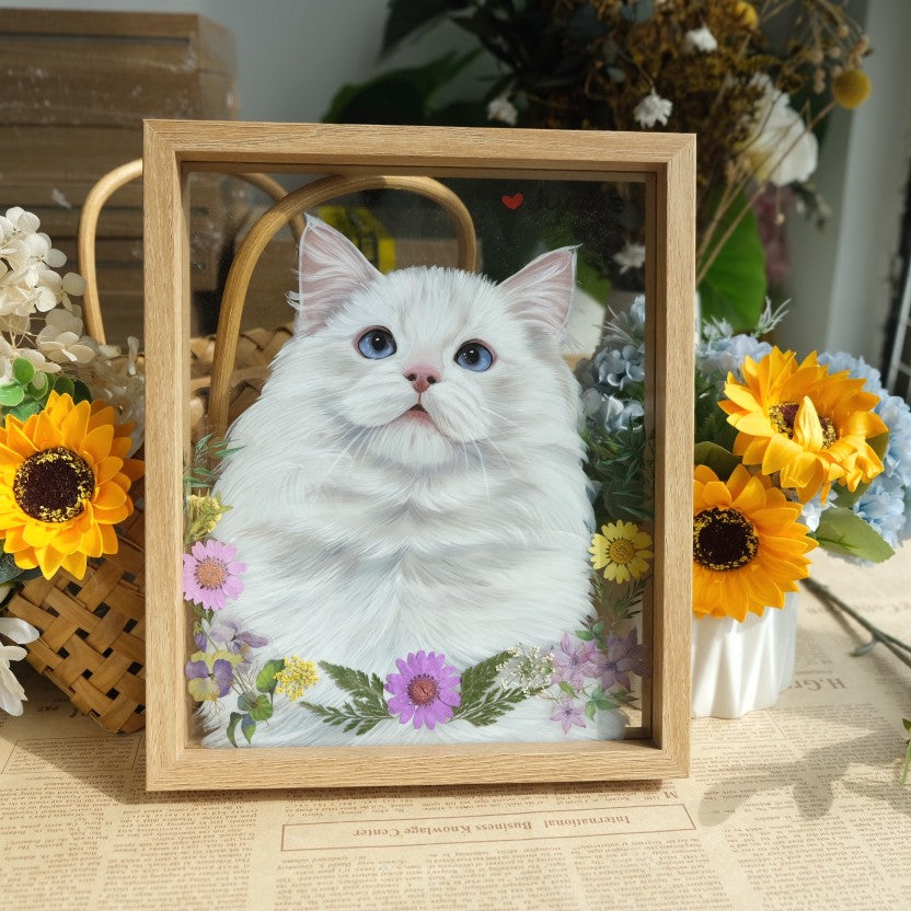 Hand-Painted Glass Pet Portrait - Custom Crystal Art | PawsClone