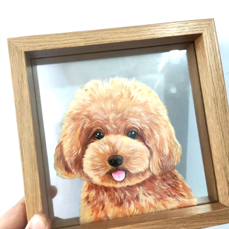 Hand-Painted Glass Pet Portrait - Custom Crystal Art | PawsClone