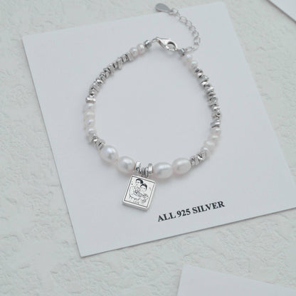 Custom Silver Bracelet with Engraved Pet Portrait