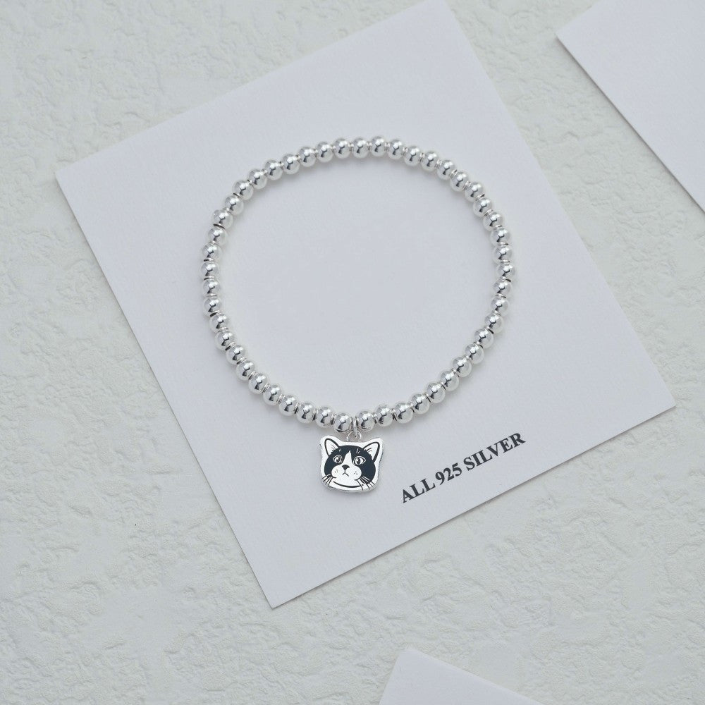 Custom Silver Bracelet with Engraved Pet Portrait