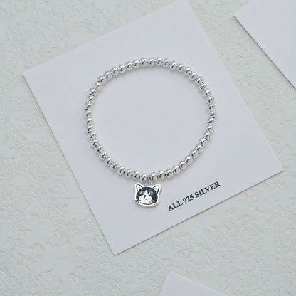 Custom Silver Bracelet with Engraved Pet Portrait