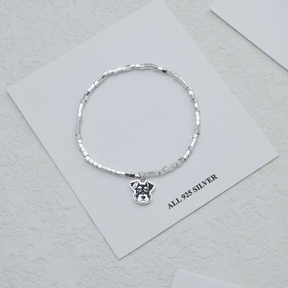 Custom Silver Bracelet with Engraved Pet Portrait